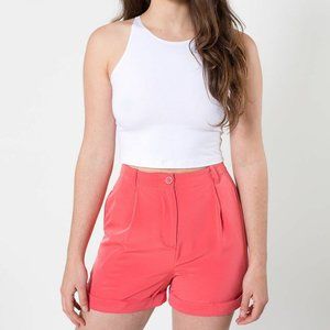 American Apparel Classic High Waist Pleated Cuff Shorts NWOT M coral vintage AA